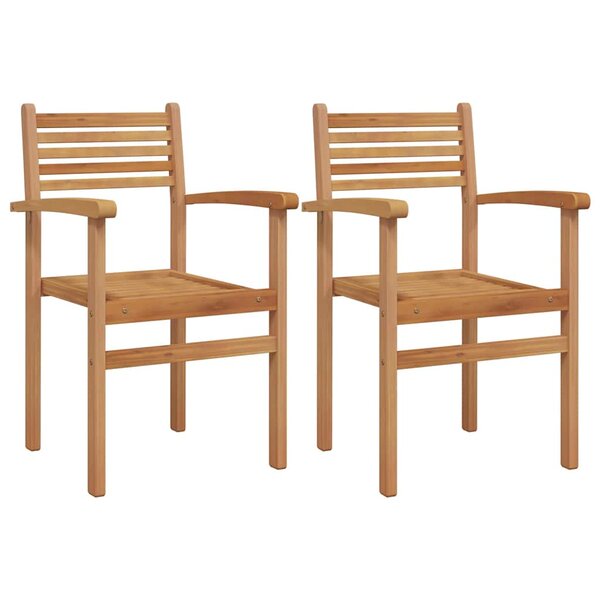vidaXL Chaise 2 pc Marron Bois de teck massif