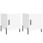vidaXL Tables de chevet 2 Pièces blanc 40x40x50 cm bois d’ingénierie