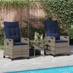 vidaXL Chaise de jardin 2 Pièces gris et bleu marine 56 x 60 x 112 cm
