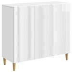 vidaXL Buffet Blanc brillant 89 x 34 5 x 80 cm Bois d'ingénierie