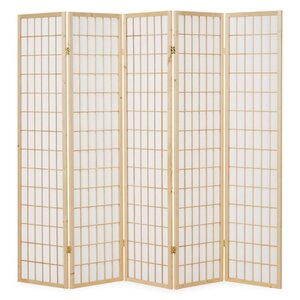 Paravent bois 5 pans Shoji clair pliable