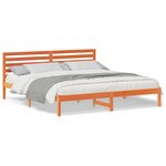 vidaXL Cadre de lit Marron cire 200 x 200 cm Bois massif en pin