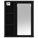 vidaXL Armoire murale de salle de bain miroir chêne noir 50x21x60 cm