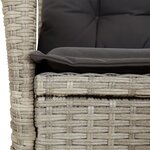 vidaXL Ensemble à manger de jardin et coussins 5 Pièces gris clair rotin