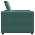 vidaXL Sofa-lit convertible 3-en-1 noir velours vert foncé