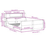 vidaXL Cadre de lit sans matelas cire marron 140x200cm bois pin massif