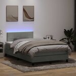vidaXL Sommier à lattes de lit et matelas gris clair 120x220cm velours