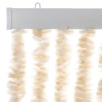 vidaXL Rideau anti-mouches beige et blanc 100x220 cm chenille