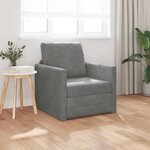 vidaXL Canapé-Lit Gris foncé 74 x 77 x 81 cm Velours
