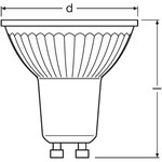 Osram spot par16 led 36° verre 4 3w=50 gu10 froid