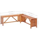 vidaXL Banc de jardin et jardinière 117x117x40 cm Bois solide d'acacia