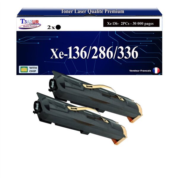 T3AZUR -2x Toners compatibles avec Xerox DocuCentre 136  2005  2055  286  3055  336 - Noir