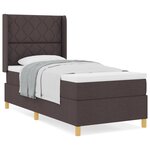 vidaXL Lit à ressorts avec matelas marron foncé  100x200 cm  tissu.