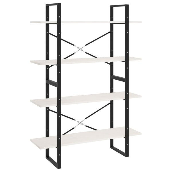 vidaXL Bibliothèque à 4 niveaux Blanc 100x30x140 cm Bois de pin massif