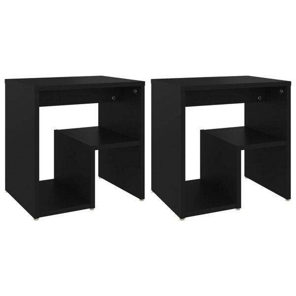 vidaXL Tables de chevet 2 Pièces noir 40x30x40 cm bois d'ingénierie