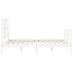 vidaXL Cadre de lit avec tête de lit blanc 140x200 cm bois massif