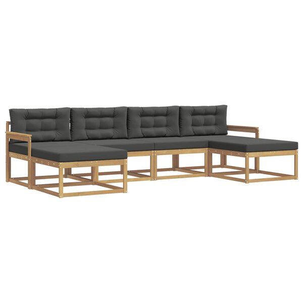 vidaXL Ensemble de canapés d'extérieur 6 Pièces Blanc et anthracite