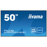Iiyama lh5050uhs-b1 affichage de messages panneau plat de signalisation numérique 127 cm (50") led 450 cd/m² 4k ultra hd noir 24/7