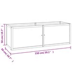 vidaXL Lit surélevé 150x50x50 cm bois massif de teck