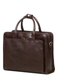 Porte ordinateur Premium en cuir - KATANA - 14 pouces - 3 compartiments - L39.0 x H29.5 x P13.0 cm- 31044-Chocolat