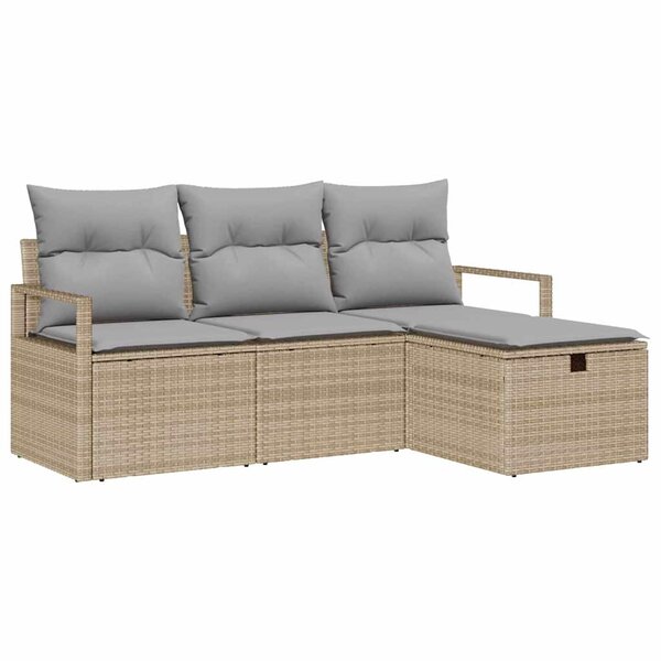 vidaXL Ensemble de canapé de jardin 4 Pièces beige et gris clair