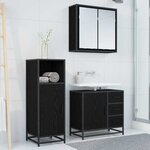 vidaXL Ensemble de mobilier de salle de bain 3 Pièces Chêne noir