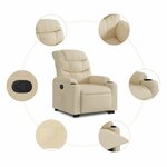 vidaXL Fauteuil inclinable Crème Tissu