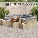 vidaXL Ensemble de salle à manger pour jardin 9 Pièces Beige et gris