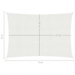 vidaXL Voile d'ombrage 160 g/m² Blanc 2x3 m PEHD