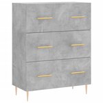 vidaXL Buffet haut Gris béton 69 5x34x180 cm Bois d'ingénierie