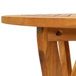 vidaXL Table de jardin Ø 85 cm Bois d'acacia massif