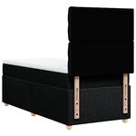 vidaXL Sommier à lattes de lit avec matelas Noir 90x190 cm Tissu