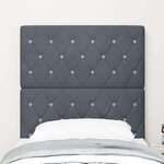 vidaXL Tête de Lit LED Argyle Gris foncé 80 cm Velours