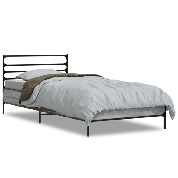 vidaXL Cadre de lit sans matelas sonoma gris 90x200 cm