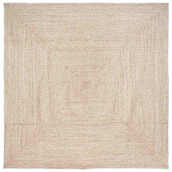 vidaXL Tapis de surface Carré Naturel et Blanc 240 x 240 cm Jute