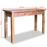 vidaXL Table console Bois de récupération massif 123x42x75 cm
