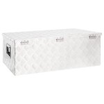 vidaXL Boîte de rangement Argenté 90x47x33 5 cm Aluminium
