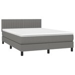 vidaXL Sommier à lattes de lit avec matelas Gris foncé 140x190cm Tissu