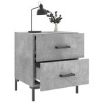 vidaXL Tables de chevet 2Pièces gris béton 40x35x47 5cm bois d’ingénierie
