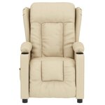 vidaXL Fauteuil électrique de massage Crème Tissu
