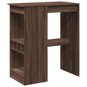 vidaXL Table de bar avec étagères chêne marron bois d'ingénierie