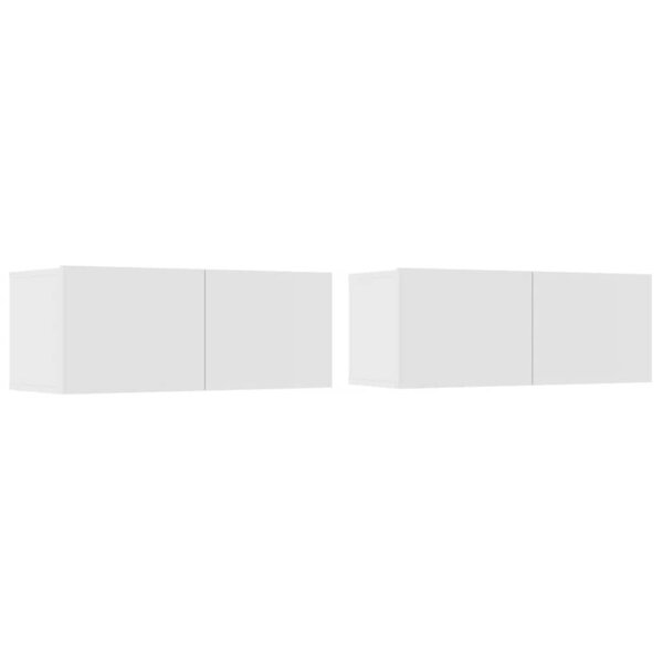 vidaXL Meubles TV 2 Pièces blanc 80x30x30 cm bois d'ingénierie