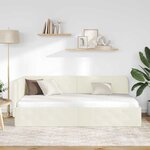 vidaXL Cadre de lit d'angle Crème 100 x 200 cm Velours