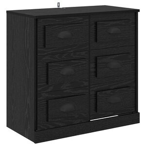 vidaXL Buffet Chêne noir 70 x 35 5 x 67 5 cm Bois d'ingénierie