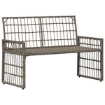 vidaXL Banc extérieur 2 -Seater 116 x 55 x 82 cm Acier et Rattan Poly