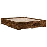 vidaXL Cadre de lit avec tiroirs sans matelas chêne fumé 140x200 cm
