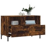 vidaXL Meuble TV Chêne fumé 80x36x50 cm Bois d'ingénierie