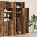 vidaXL Armoire de rangement 3 Pièces Bois ancien