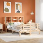 vidaXL Lit bibliothèque sans matelas 140x190 cm bois de pin massif