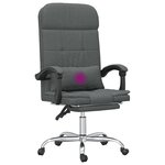vidaXL Fauteuil de massage inclinable de bureau Gris foncé Tissu